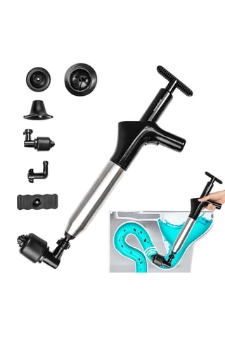 Sturalavandini ad alta pressione ad aria compressa - Nero e argentato - 55,5 x 20 x 5 cm