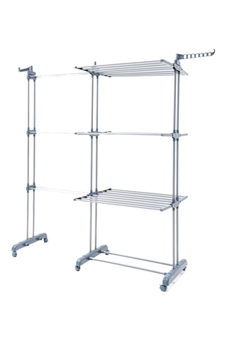 Stendibiancheria pieghevole verticale estensibile - Grigio - 141 x 179 x 65 cm