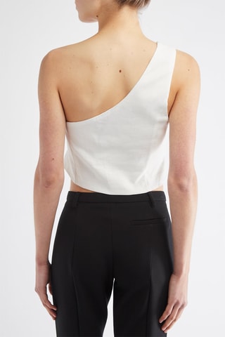 Gilet asymétrique en lin - Blanc