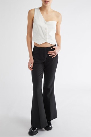 Gilet asymétrique en lin - Blanc