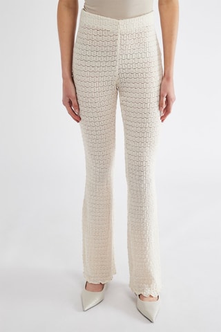 Pantalon flare taille haute - Beige