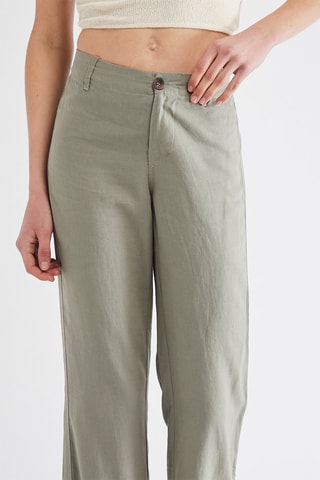 Pantaloni flare in lino - Kaki