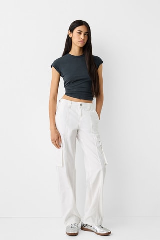 Pantalon cargo - Blanc