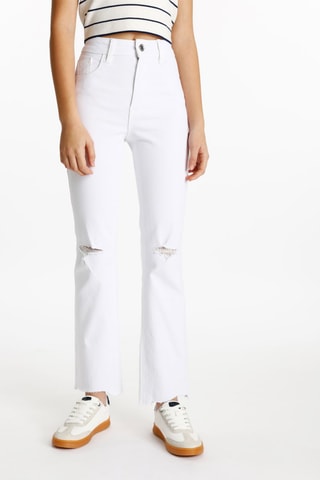 Pantaloni a vita alta - Bianco