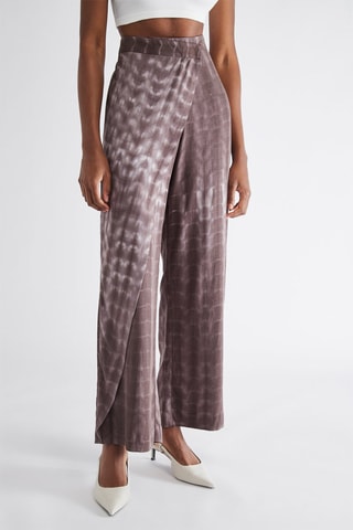 Pantaloni a vita alta tie and dye - Marrone