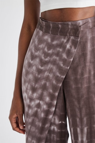 Pantaloni a vita alta tie and dye - Marrone