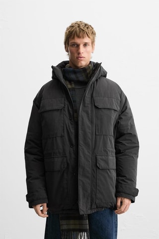 Parka con cappuccio - Nero