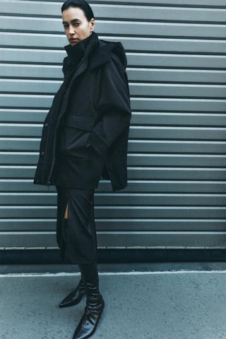 Parka in lana - Nero