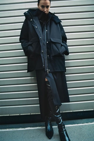 Parka in lana - Nero