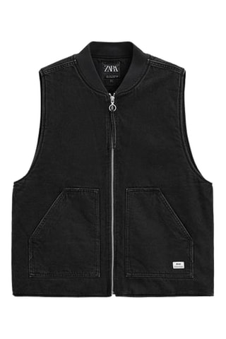 Giacca in jeans senza maniche - Nero