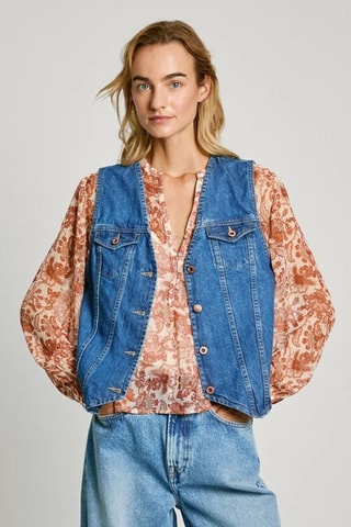 Giacca senza maniche in jeans Maeve - Blu