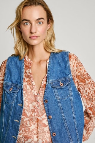 Giacca senza maniche in jeans Maeve - Blu