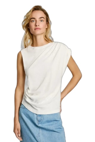 Top drapé Fleurine - Blanc