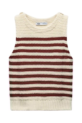 Top - Bordeaux et blanc