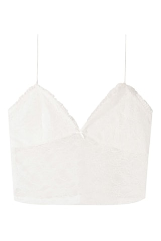 Top en dentelle - Blanc