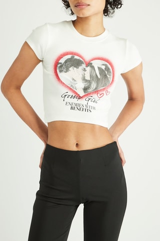 Crop top Gossip Girl Enemies With Benefits - Blanc