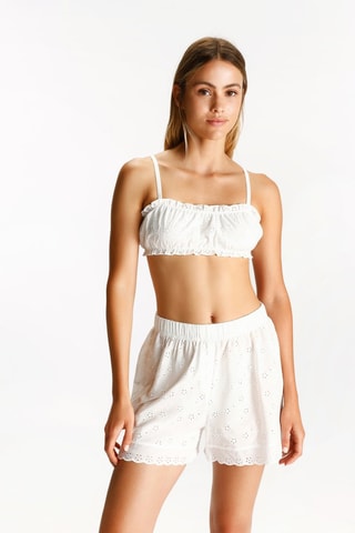 Crop top pigiama - Bianco