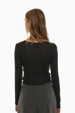 Crop top a portafoglio - Nero