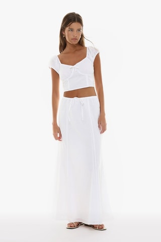 Crop top en broderie anglaise - Blanc