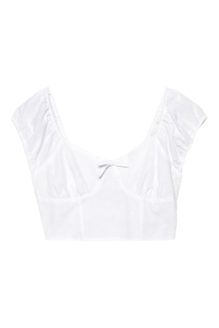 Crop top en broderie anglaise - Blanc
