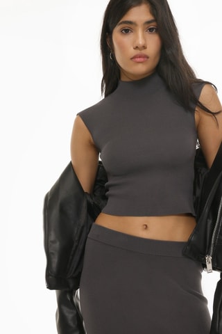 Crop top - Grigio scuro