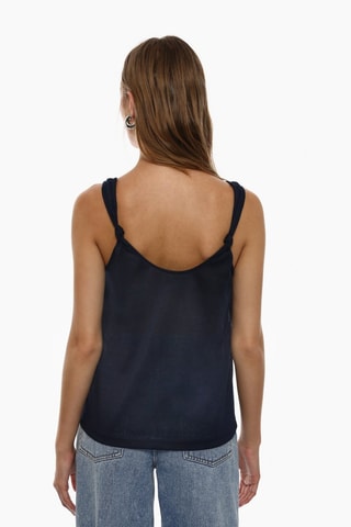 Top in lino - Blu notte