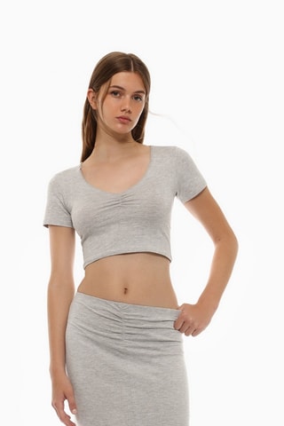 Crop top - Gris chiné