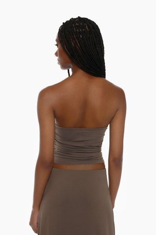 Crop top bustier - Marrone