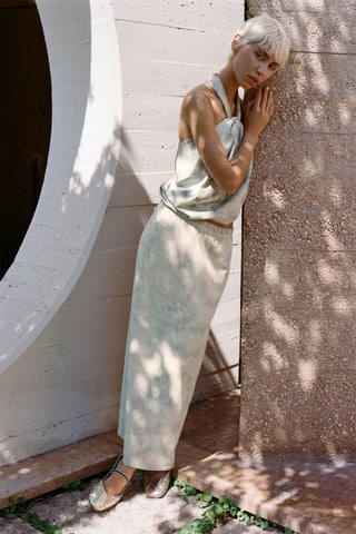 Crop top tie and dye - Grigio