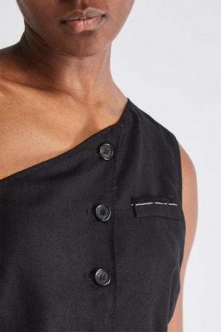 Crop top asimmetrico - Nero