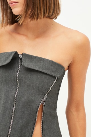 Top bustier - Grigio melange