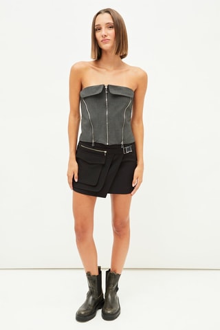 Top bustier - Grigio melange