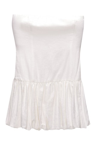 Abito bustier in lino - Bianco