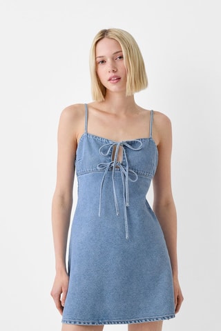 Robe droite en jean - Bleu