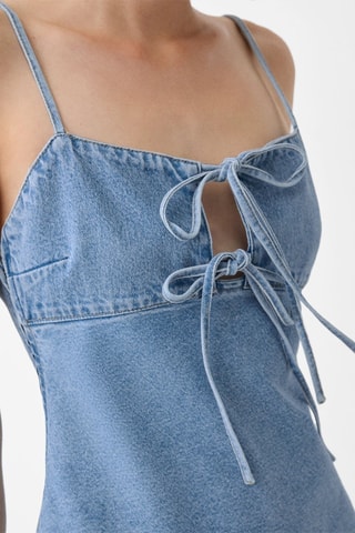 Robe droite en jean - Bleu