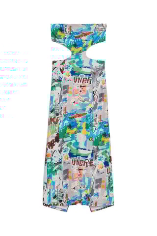 Robe bustier - Vert et blanc