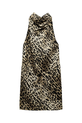 Robe courte en lin sans manches - Beige