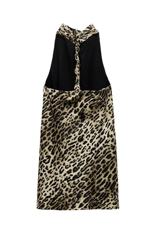 Robe courte en lin sans manches - Beige