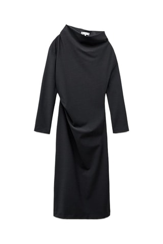 Abito lungo in lana - Nero