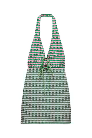 Robe fourreau - Vert clair et rose