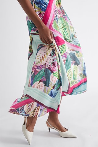 Robe portefeuille - Bleu et fuchsia