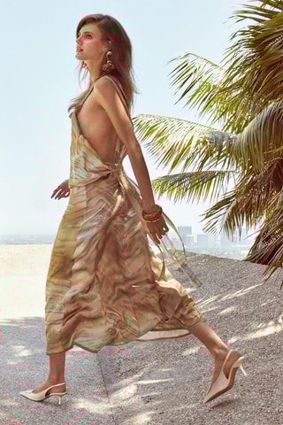 Abito lungo tie and dye - Beige