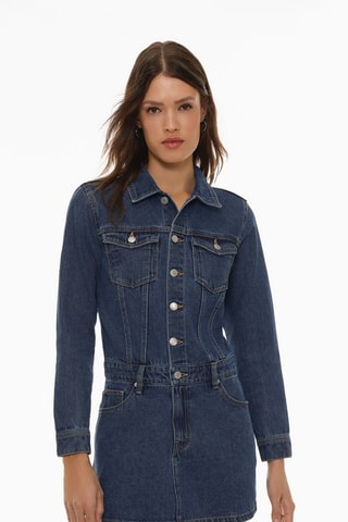 Robe droite en jean - Bleu