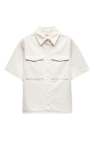 Chemisier en jean - Ecru