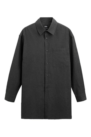 Camicia in lino - Grigio scuro