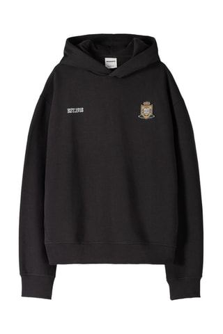 Felpa oversize con cappuccio - Nero