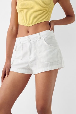 Shorts in lino - Ecrù