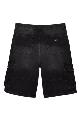 Bermuda cargo in jeans - Nero