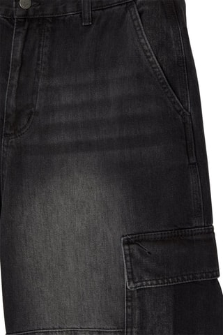 Bermuda cargo in jeans - Nero