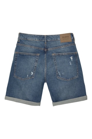 Bermuda slim in jeans - Blu